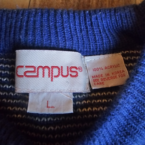 VTG Street Wear All Over Print Sweater Fishing Mountains Campus Size Large - Picture 4 of 7